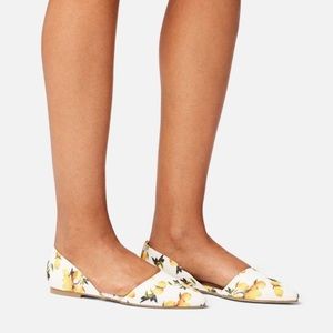 JustFab lemon print flats / sandals